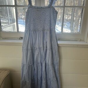J. Crew Blue and White Striped Nap Dress